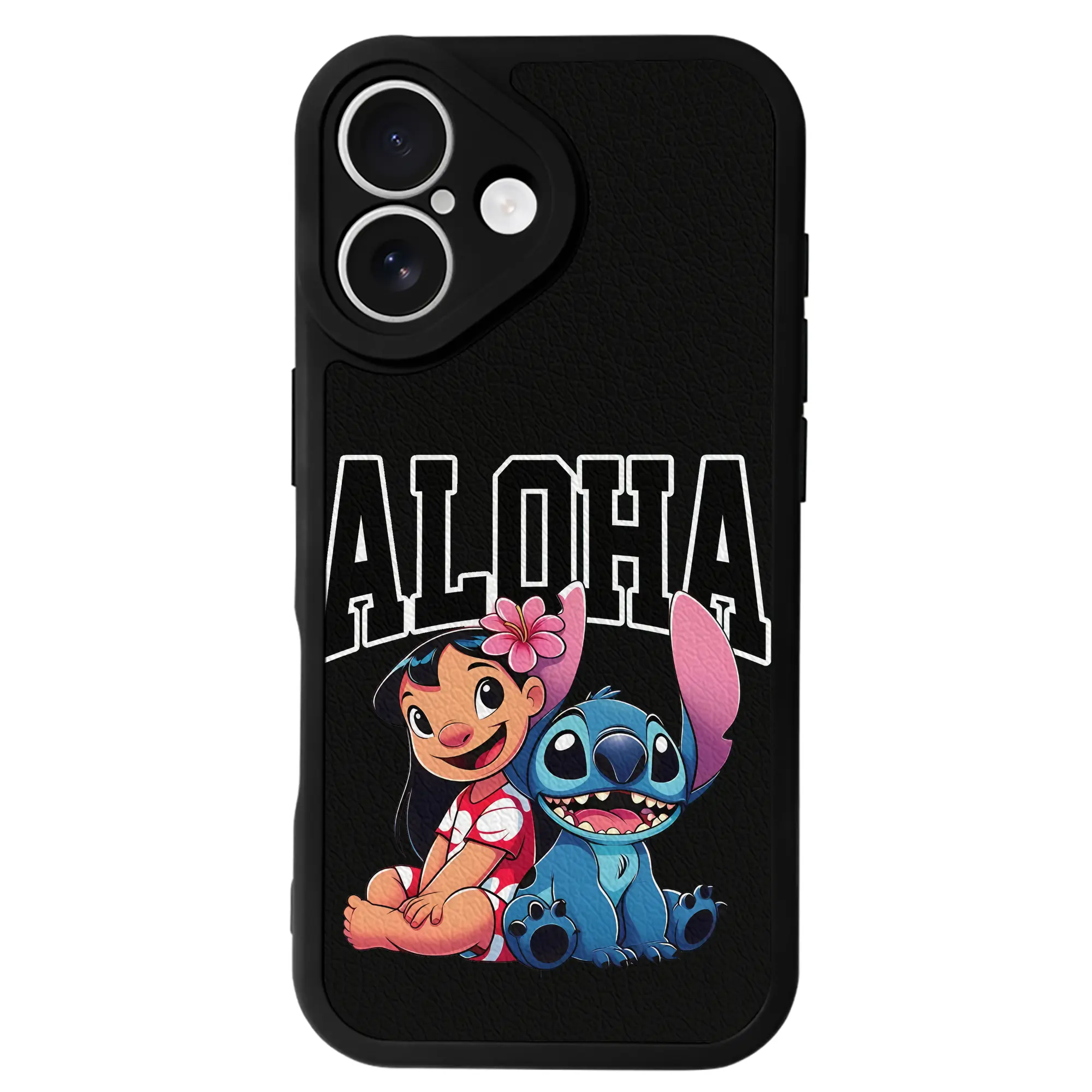 リロ＆スティッチ グッズ リロ - IPhone 16シリーズ対応 ・ シリコンスマホケース ・ レザー調 ・ 高精度フィット ・ 耐衝撃 ・ ワイヤレス充電対応 ・ 精密カット